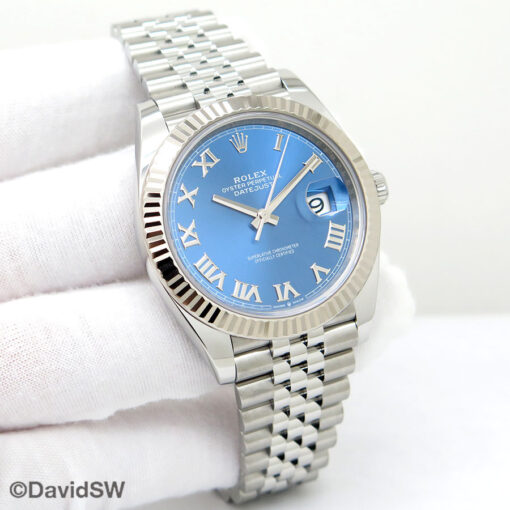 Rolex 126334 Datejust 41 with Blue Azzurro Dial on Jubilee