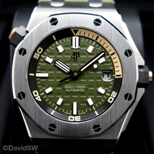 Audemars Piguet 15720ST Royal Oak Offshore Diver with Khaki Green Dial - Image 3