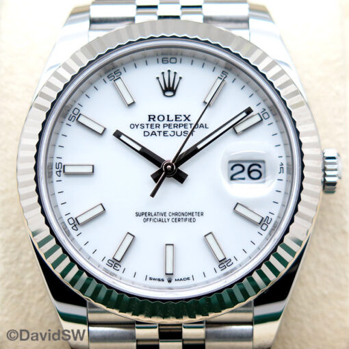 Rolex 126334 Datejust 41 with White Stick Dial on Jubilee - Image 3