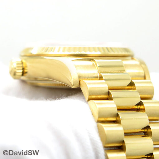Rolex 18038 Day Date 18K Yellow Gold with Ivory Rolex Motif Arabic Dial - Image 7
