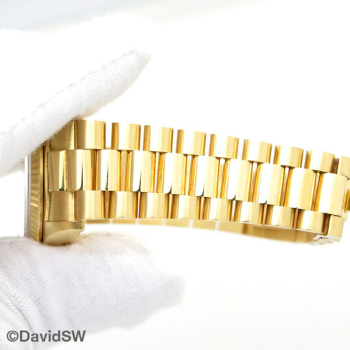 Rolex 18038 Day Date 18K Yellow Gold with Ivory Rolex Motif Arabic Dial - Image 13