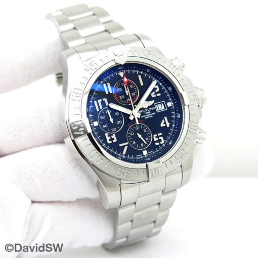 Breitling A13371 Super Avenger II with Black Dial on Bracelet