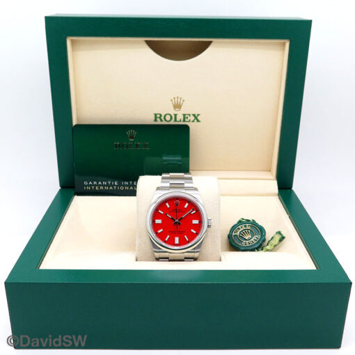 Rolex 126000 Oyster Perpetual with Coral Red Dial - Image 2