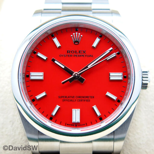 Rolex 126000 Oyster Perpetual with Coral Red Dial - Image 3