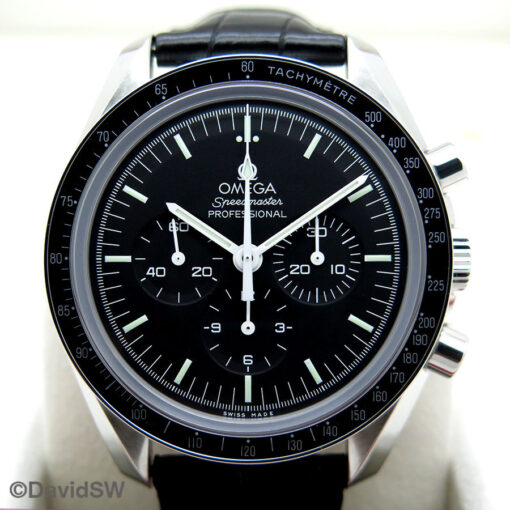 Omega Speedmaster Moonwatch 3873.50.31 “Sapphire Sandwich” on Leather Strap with 1863 Movement - Image 3