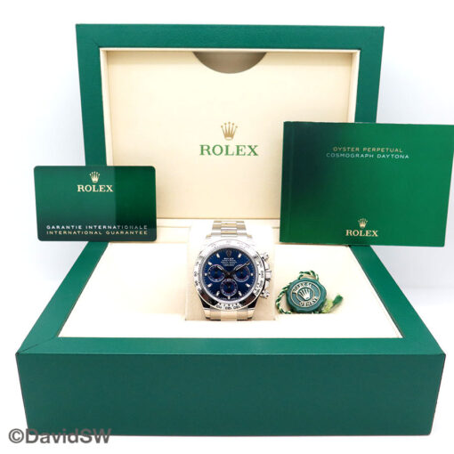 Rolex 116509 Cosmograph Daytona 18K White Gold with Blue Dial - Image 2