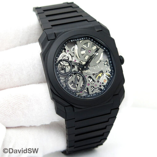 Bulgari 103126 Octo Finissimo Black Ceramic Skeleton