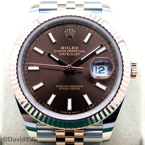 Rolex 126331 Datejust 41 18K/SS with Chocolate Stick Dial on Jubilee - Image 3