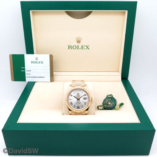 Rolex 228238 Day Date 40 18K Yellow Gold with Silver Roman Dial - Image 2