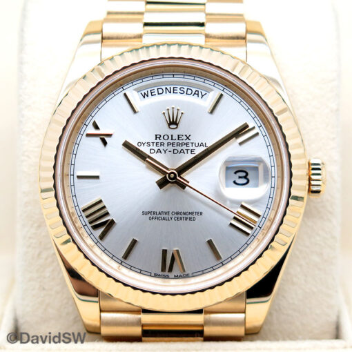 Rolex 228238 Day Date 40 18K Yellow Gold with Silver Roman Dial - Image 3