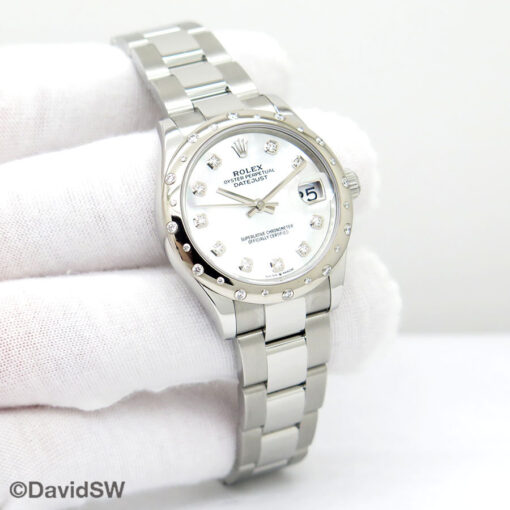 Rolex 278344RBR Datejust 31 with Mother of Pearl Diamond Dial and Domed Diamond Bezel
