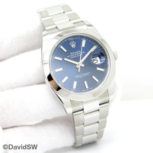 Rolex 126300 Datejust 41 with Blue Stick Dial on Oyster