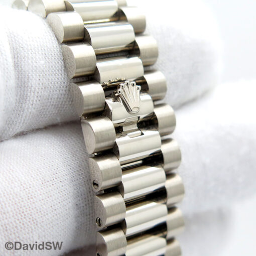 Rolex 228239 Day Date 18K White Gold with Olive Green Roman Dial - Image 7