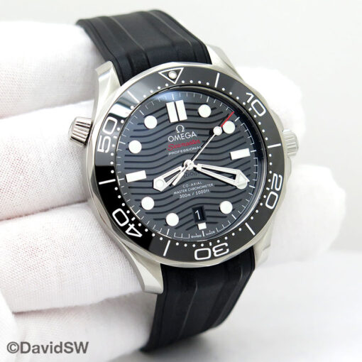 Omega Seamaster Diver 300m with Black Dial on Rubber Strap