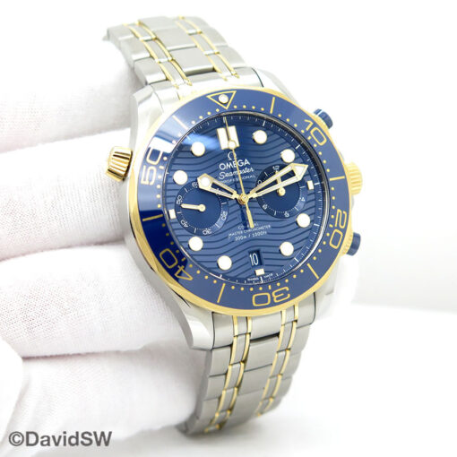 Omega Seamaster Diver 300m Chronograph 18K/SS with Blue Dial on Bracelet