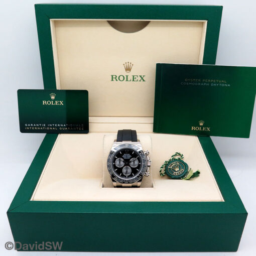 Rolex 126519LN Cosmograph Daytona 18K White Gold with Black Dial on Oysterflex (New Model) - Image 2