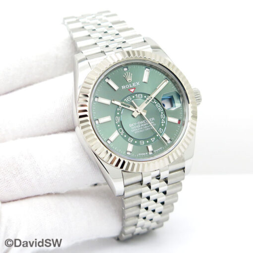 Rolex 336934 Skydweller with Mint Green Dial on Jubilee