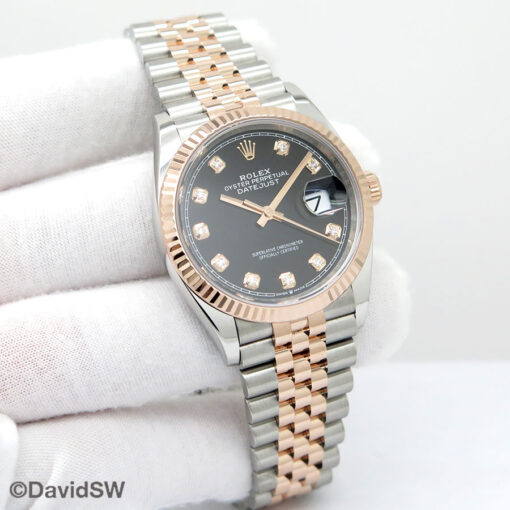 Rolex 126231 Datejust 18K/SS with Black Diamond Dial on Jubilee