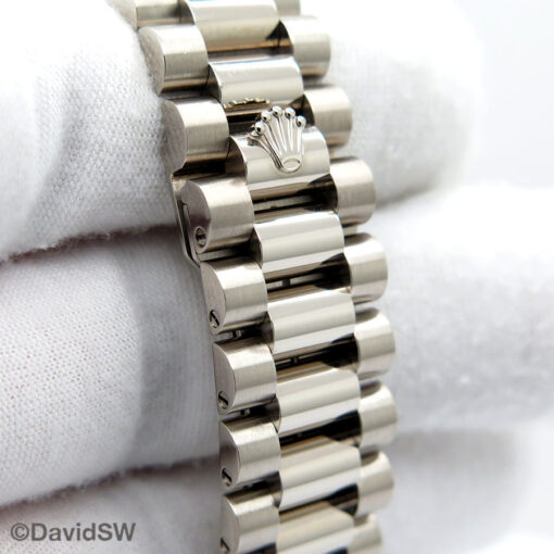 Rolex 118239 Day Date 18K White Gold with Silver Diamond Dial on President - Image 7