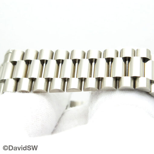 Rolex 118239 Day Date 18K White Gold with Silver Diamond Dial on President - Image 6