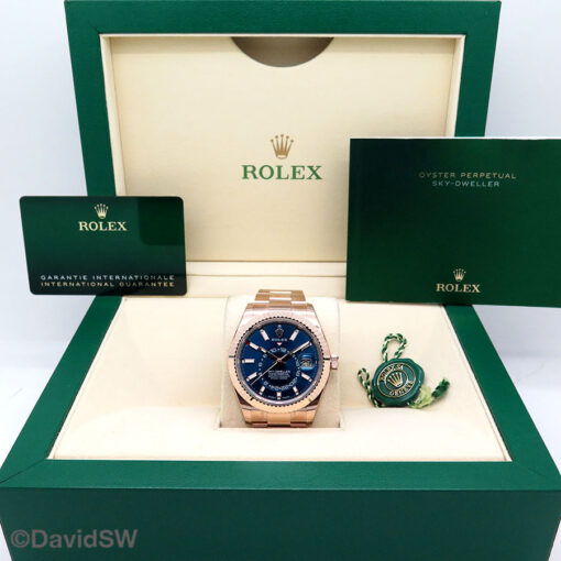 Rolex 336935 Skydweller 18K Rose Gold with Blue-Green Dial (New Model) - Image 2