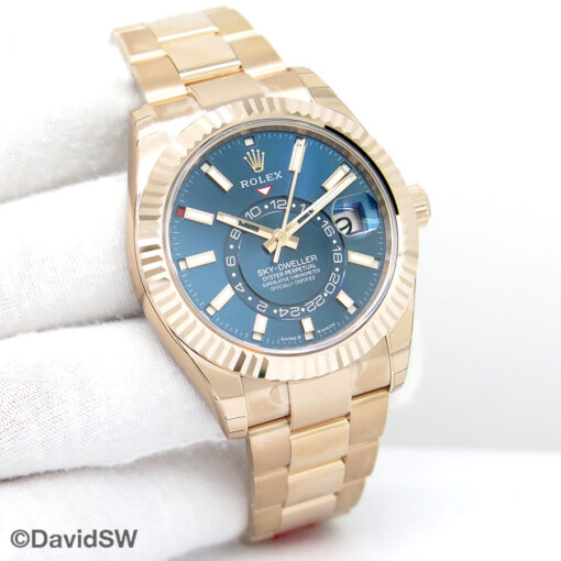 Rolex 336935 Skydweller 18K Rose Gold with Blue-Green Dial (New Model)