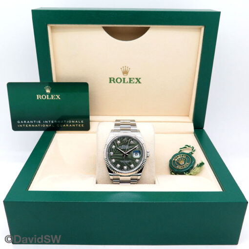 Rolex 126234 Datejust with Olive Green Palm Motif Diamond Dial on Oyster - Image 2