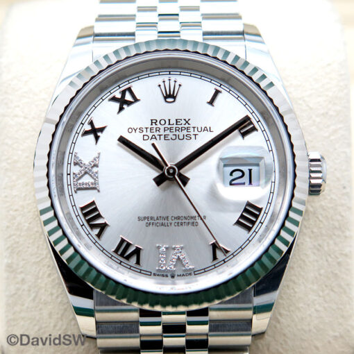 Rolex 126234 Datejust with Silver Roman Diamond VI,IX Dial on Jubilee - Image 3