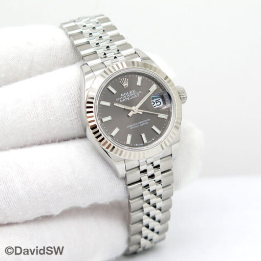 Rolex 279174 Datejust with Dark Grey Stick Dial on Jubilee