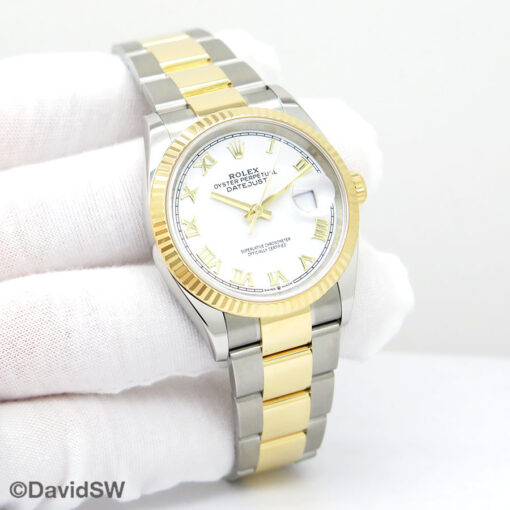 Rolex 126233 Datejust 18K/SS with White Roman Dial on Oyster