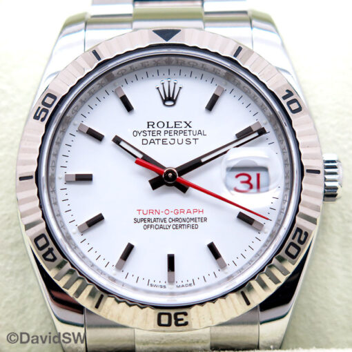 Rolex 116264 Datejust Turn-O-Graph with White Dial on Oyster - Image 3