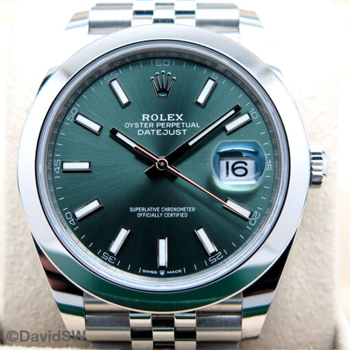 Rolex 126300 Datejust 41 with Mint Green Dial on Jubilee - Image 3