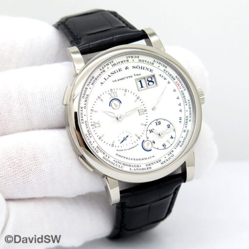 A. Lange & Sohne 116.039 Lange 1 Time Zone 18K White Gold with Silver Dial