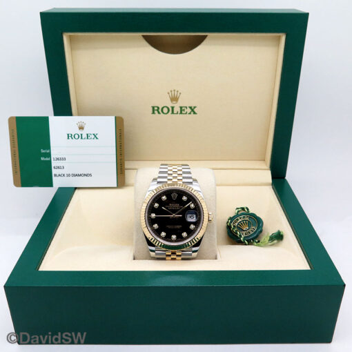 Rolex 126333 Datejust 41 18K/SS with Black Diamond Dial on Jubilee - Image 2
