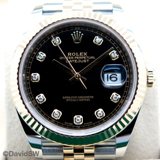 Rolex 126333 Datejust 41 18K/SS with Black Diamond Dial on Jubilee - Image 3