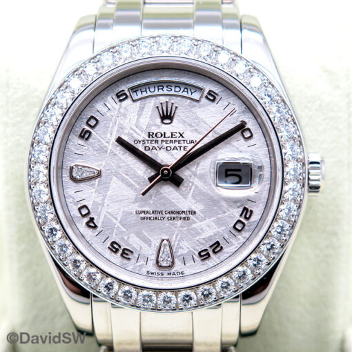 Rolex 18946 Day Date Masterpiece Platinum with Meteorite Diamond Dial and Diamond Bezel - Image 3