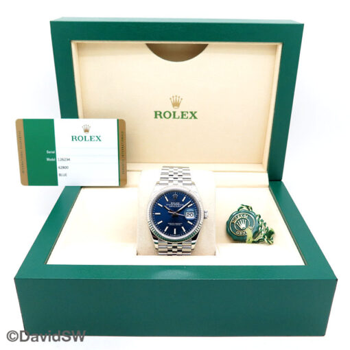 Rolex 126234 Datejust with Blue Stick Dial on Jubilee - Image 2