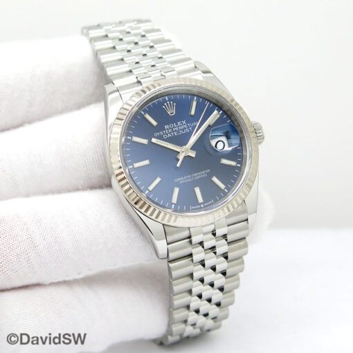 Rolex 126234 Datejust with Blue Stick Dial on Jubilee