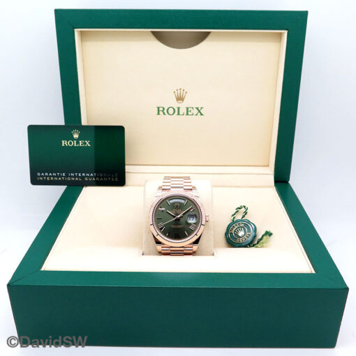Rolex 228235 Day Date 40 18K Rose Gold with Olive Green Dial - Image 2