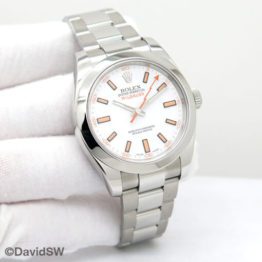 Rolex 116400 Milgauss with White Dial