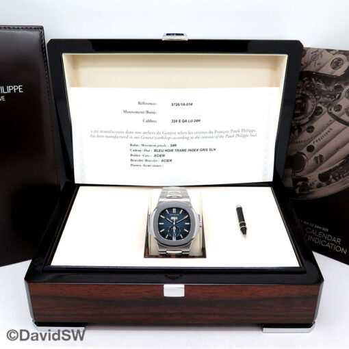 Patek Philippe 5726/1A Nautilus Annual Calendar Moonphase with Blue Dial - Image 2