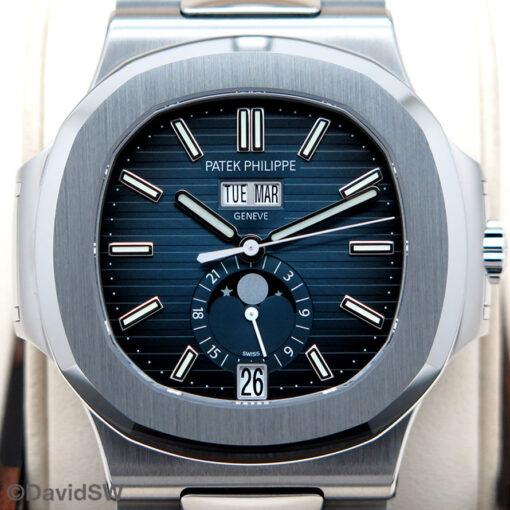 Patek Philippe 5726/1A Nautilus Annual Calendar Moonphase with Blue Dial - Image 3