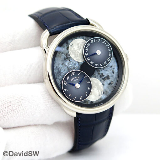Hermes AR1.890F Arceau L' Heure de la Lune 18K White Gold Automatic