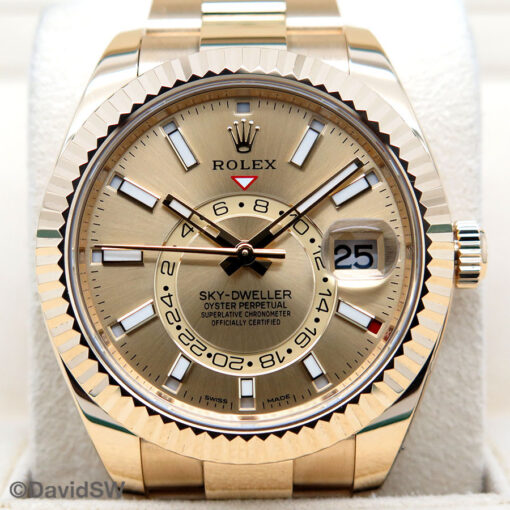 Rolex 326938 Sky-Dweller 18K Yellow Gold with Champagne Dial - Image 3