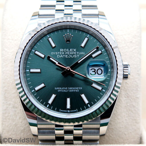 Rolex 126234 Datejust with Mint Green Dial on Jubilee - Image 3