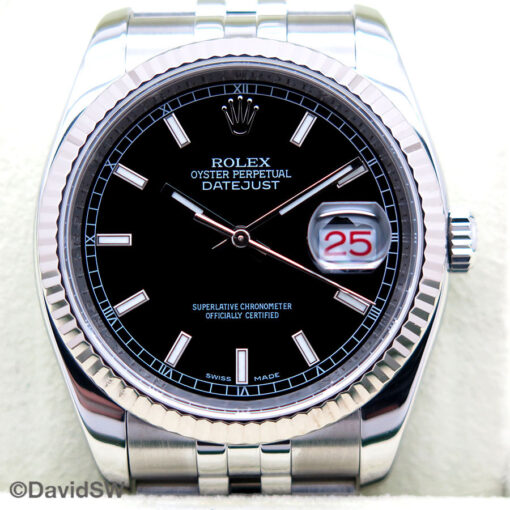 Rolex 116234 Datejust with Black Stick Dial on Jubilee - Image 3
