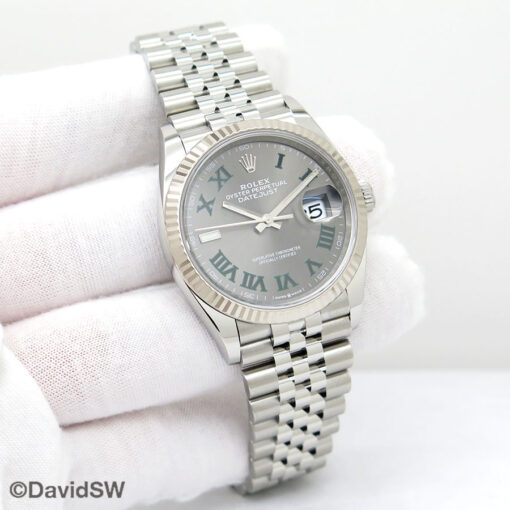 Rolex 126234 Datejust with Slate Roman Dial on Jubilee