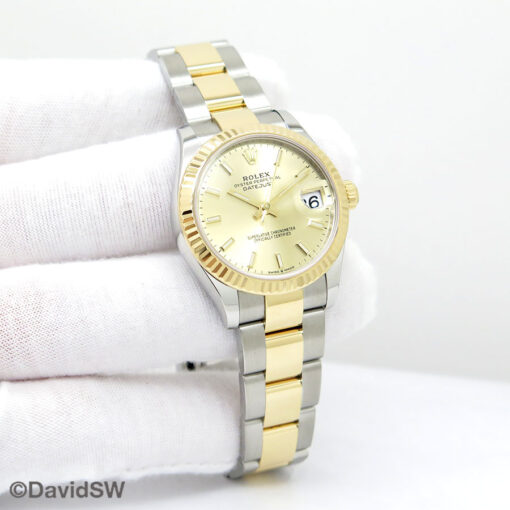 Rolex 278273 Datejust 18K/SS with Champagne Stick Dial on Oyster