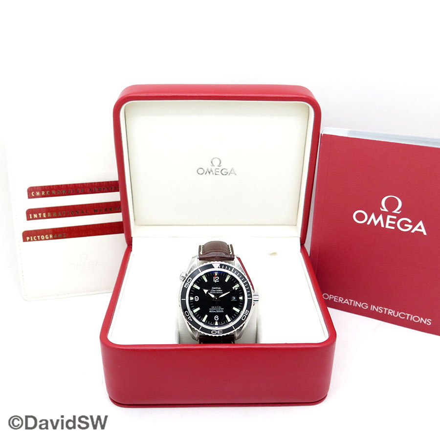 Omega 2900.50.37 Seamaster Planet Ocean 600m XL with Black Dial on Leather - Image 2
