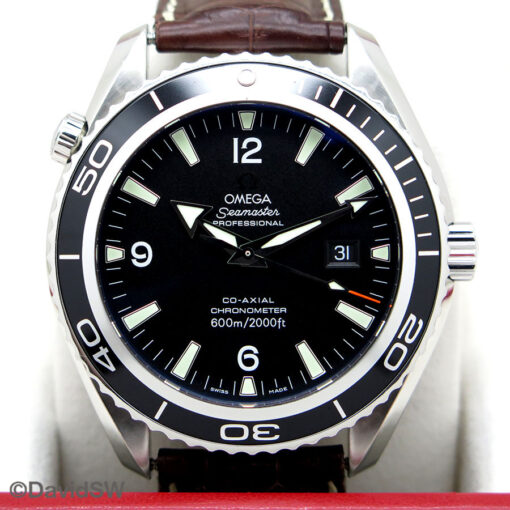 Omega 2900.50.37 Seamaster Planet Ocean 600m XL with Black Dial on Leather - Image 3
